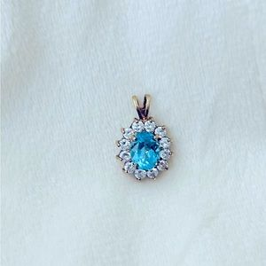 Swiss Blue Topaz Pendant